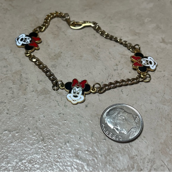 Vintage 80s DISNEY MINNIE MOUSE CHARM BRACELET Made In TAIWAN 7"L Jewelry - Picture 3 of 3